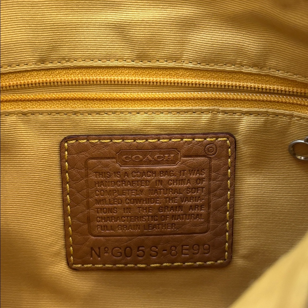 Coach Vintage Y2K Chelsea Leather Hobo Shoulder Bag brown yellow stitch Coach - Picture 7 of 14